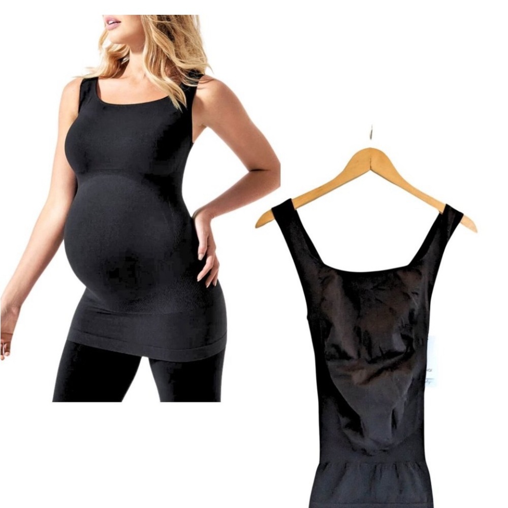 Lot of 2 Blanqi large maternity top and belly band size large euc